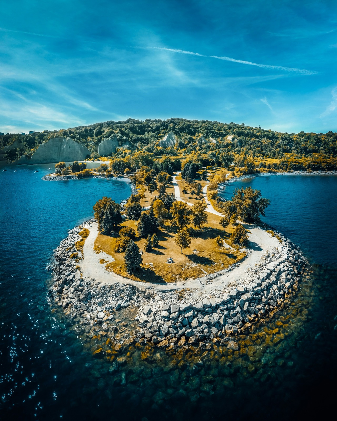 Bluffers Park at the foot of the Scarborough Bluffs
