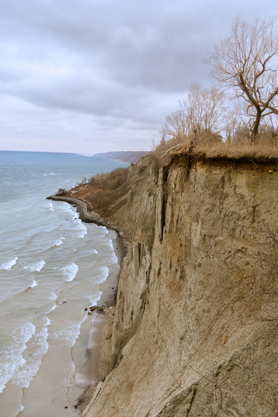 The Scarborough Bluffs cliffs over Lake Ontario